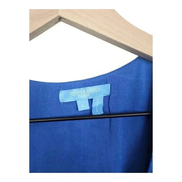 Draper James RSVP Blue Floral Flutter Sleeve Wrap Dress, Size L - Picture 4 of 12